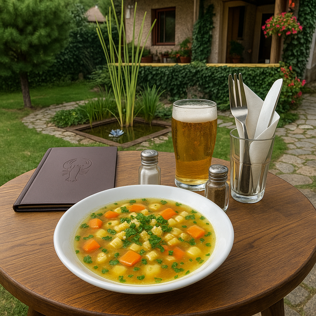 Zeleninová polévka s drobením